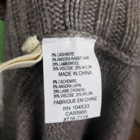 Nanette Lepore Women's Rabbit Cashmere Lambswool Pullover Poncho OS - Picture 11 of 12